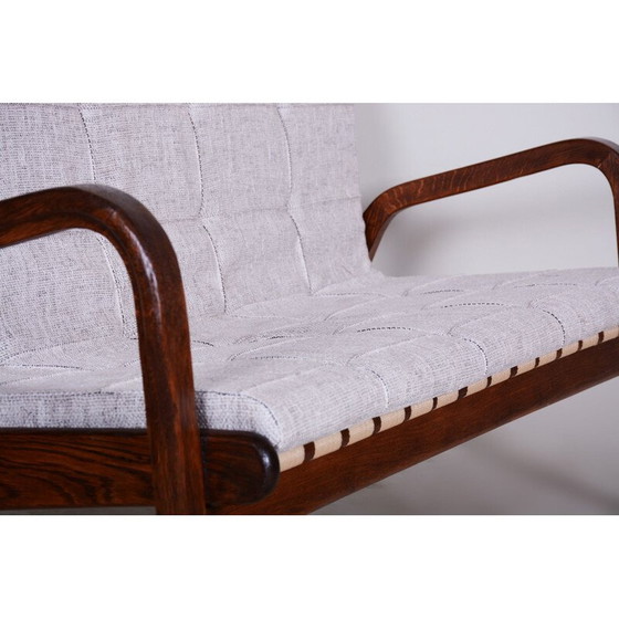 Image 1 of Canapé du milieu du siècle en bois de hêtre et rembourré par Jan Vanek, années 1950