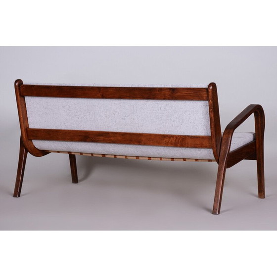 Image 1 of Canapé du milieu du siècle en bois de hêtre et rembourré par Jan Vanek, années 1950