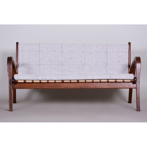 Image 1 of Canapé du milieu du siècle en bois de hêtre et rembourré par Jan Vanek, années 1950
