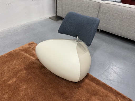 Fauteuil Leolux Pallone Senso Egret, tissu Off-White & Monza