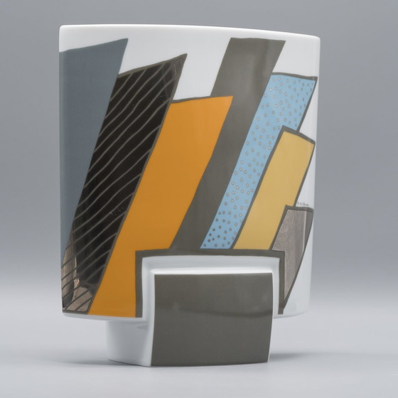 Image 1 of Vase en porcelaine Rosenthal Rosemonde Nairac × Michael Boehm Debut Memphis Era 80S