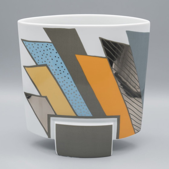 Image 1 of Vase en porcelaine Rosenthal Rosemonde Nairac × Michael Boehm Debut Memphis Era 80S