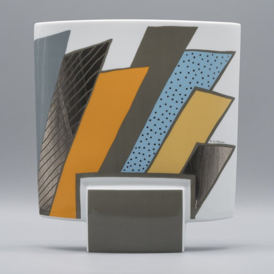 Image 1 of Vase en porcelaine Rosenthal Rosemonde Nairac × Michael Boehm Debut Memphis Era 80S