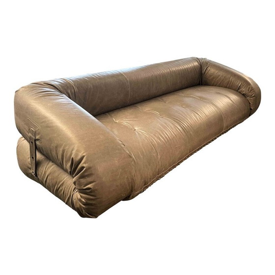 Image 1 of Canapé-lit Anfibio en cuir vintage par Alessandro Becchi pour Giovannetti, 1972