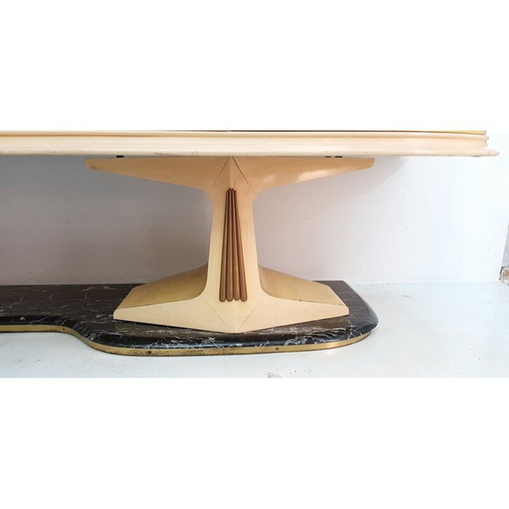 Image 1 of Buffet vintage en parchemin avec base en marbre, Italie1959