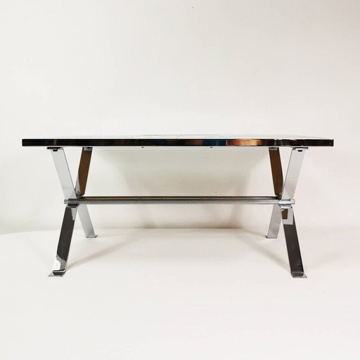 Table basse vintage avec plateau en céramique, Belgique 1960