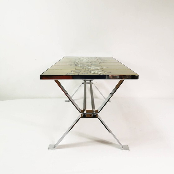 Image 1 of Table basse vintage avec plateau en céramique, Belgique 1960