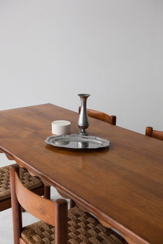 Image 1 of Table de salle à manger en chêne à volants, 1950S