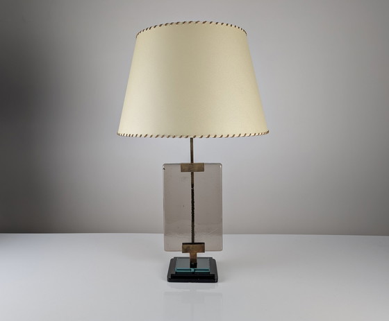 Image 1 of Lampe de table Pietro Chiesa pour Fontana Arte en verre et laiton