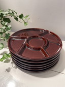 Assiettes à fondue vintage en céramique