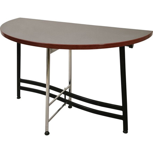 Table demi-lune pliante vintage par Eric Raffy pour Soca, 1980
