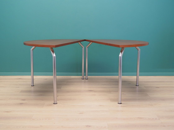 Image 1 of Table demi-ronde en teck, design danois, années 1970, fabricant : Bent Krogh