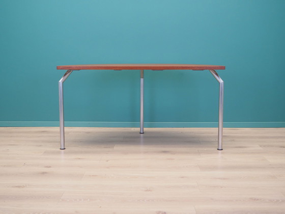 Image 1 of Table demi-ronde en teck, design danois, années 1970, fabricant : Bent Krogh