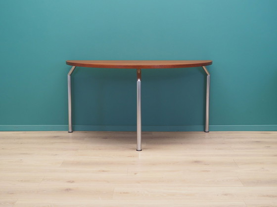 Image 1 of Table demi-ronde en teck, design danois, années 1970, fabricant : Bent Krogh