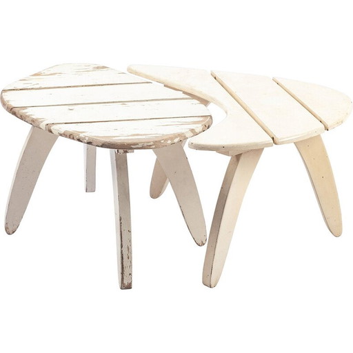 Paire de tables d'appoint en bois organique vintage par Rausch, 1960