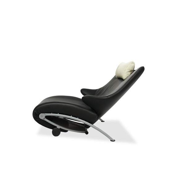 Image 1 of Wk Wohnen Solo 699 Fauteuil en cuir / chaise longue | Noir / Blanc crème | N° 1/2