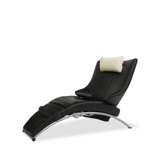 Image 1 of Wk Wohnen Solo 699 Fauteuil en cuir / chaise longue | Noir / Blanc crème | N° 1/2