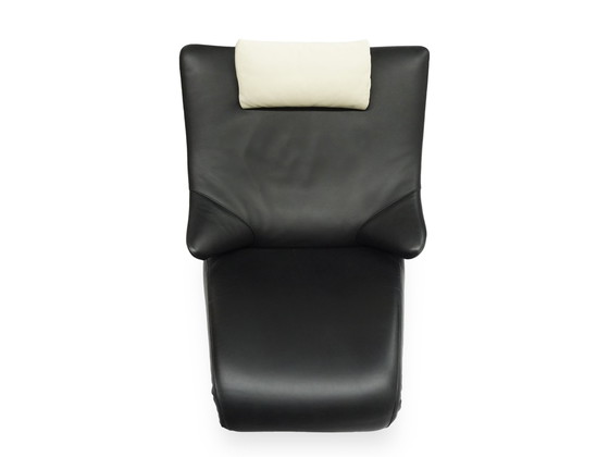 Image 1 of Wk Wohnen Solo 699 Fauteuil en cuir / chaise longue | Noir / Blanc crème | N° 1/2