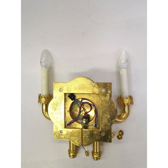 Image 1 of Applique vintage plaquée or et émaillée de l'artiste Jozsef Engelsz