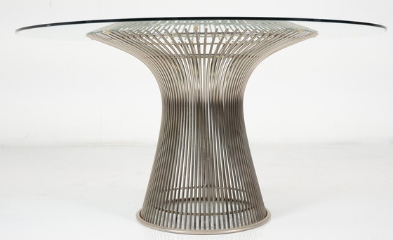 Image 1 of Table de salle à manger Mid Century par Warren Platner pour Knoll, verre et métal, 1966