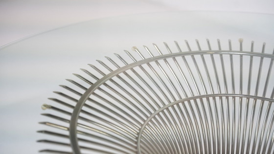 Image 1 of Table de salle à manger Mid Century par Warren Platner pour Knoll, verre et métal, 1966