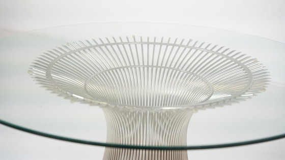 Image 1 of Table de salle à manger Mid Century par Warren Platner pour Knoll, verre et métal, 1966