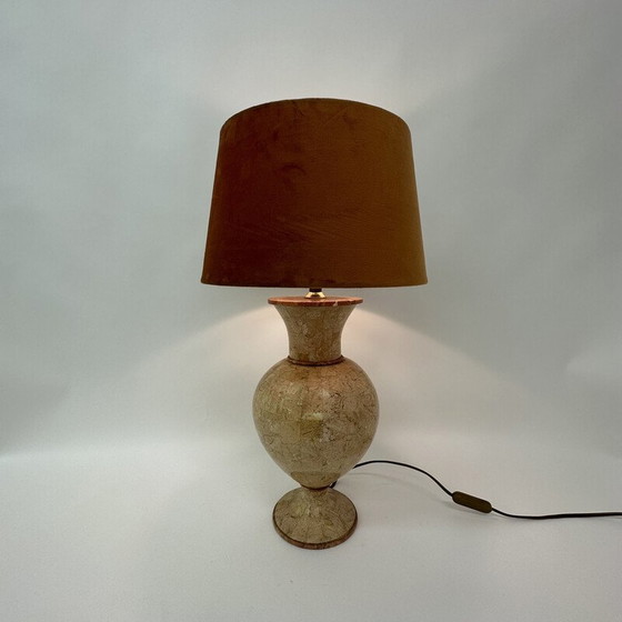 Image 1 of Lampe de table vintage en marbre tessellé par Maitland Smith, 1970