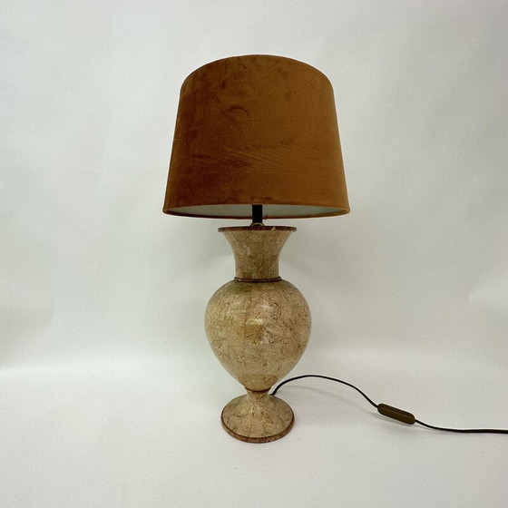 Image 1 of Lampe de table vintage en marbre tessellé par Maitland Smith, 1970