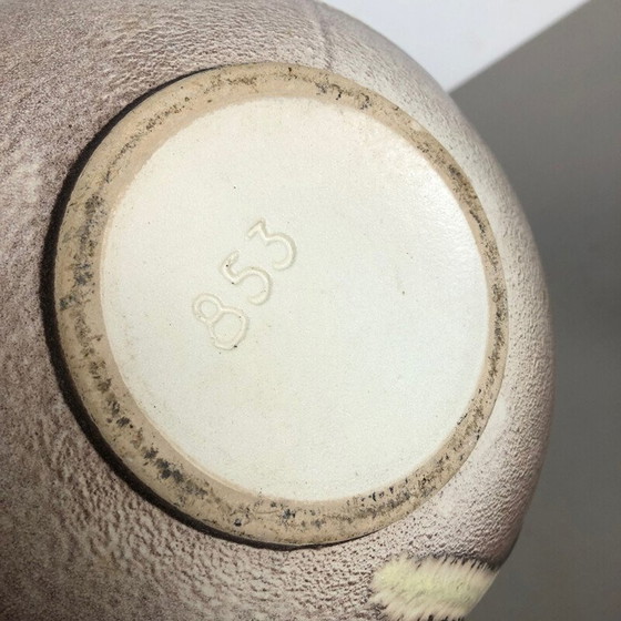 Image 1 of Paire de vases vintage en céramique de lave grasse par Ruscha, Allemagne 1960