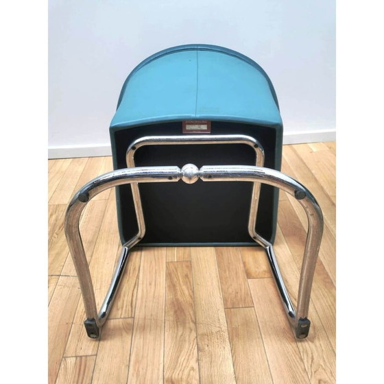 Image 1 of Ensemble de 3 fauteuils en cuir vintage par Slitta Slinan pour Poltrona Frau