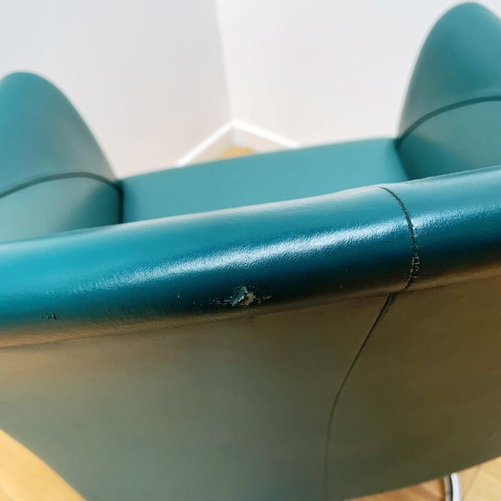 Image 1 of Ensemble de 3 fauteuils en cuir vintage par Slitta Slinan pour Poltrona Frau