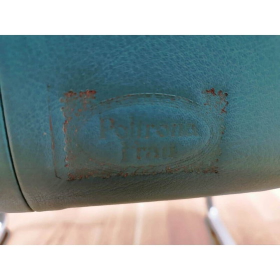 Image 1 of Ensemble de 3 fauteuils en cuir vintage par Slitta Slinan pour Poltrona Frau