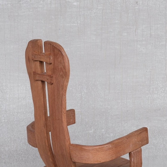 Image 1 of Chaise en chêne brutaliste vintage par De Puydt, Belgique 1970