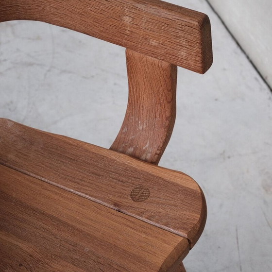 Image 1 of Chaise en chêne brutaliste vintage par De Puydt, Belgique 1970