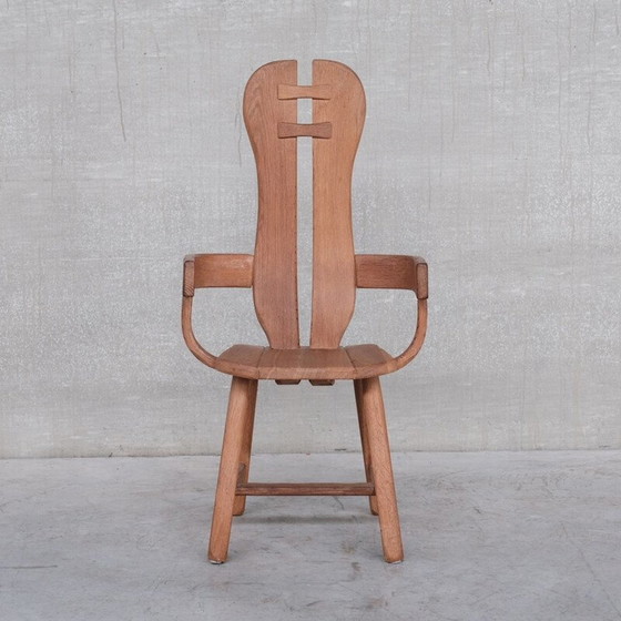 Image 1 of Chaise en chêne brutaliste vintage par De Puydt, Belgique 1970