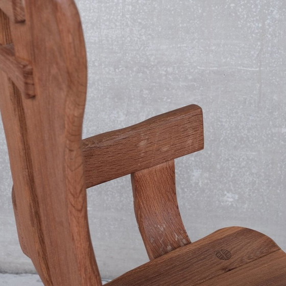 Image 1 of Chaise en chêne brutaliste vintage par De Puydt, Belgique 1970