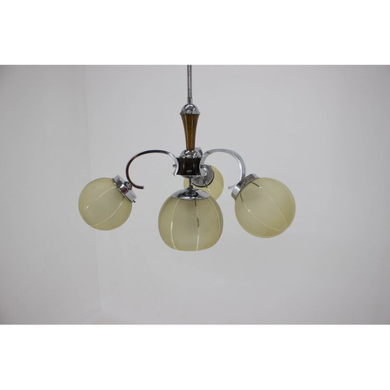 Image 1 of Lustre vintage Art Déco chromé, 1940