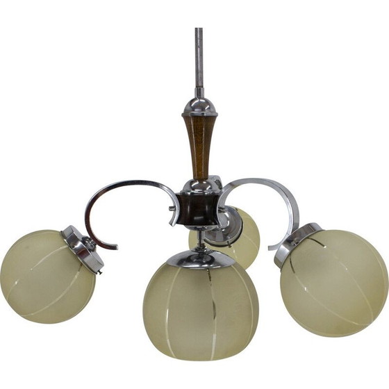 Image 1 of Lustre vintage Art Déco chromé, 1940