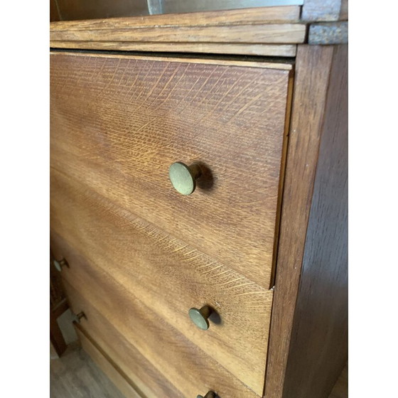 Image 1 of Armoire vintage avec vitrine à 3 tiroirs