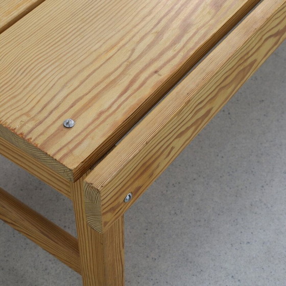 Image 1 of Banc bas vintage en pin, 1970