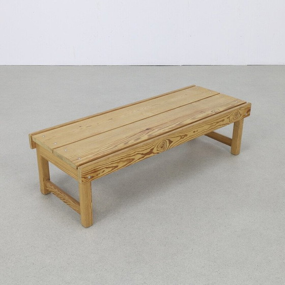 Image 1 of Banc bas vintage en pin, 1970