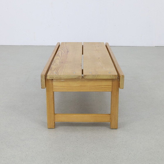 Image 1 of Banc bas vintage en pin, 1970