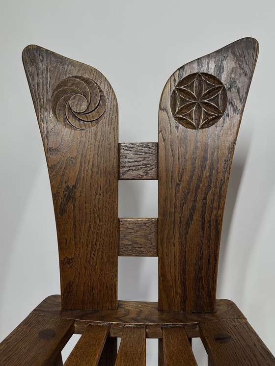 Image 1 of Chaises de salle à manger en chêne brutal des années 1960