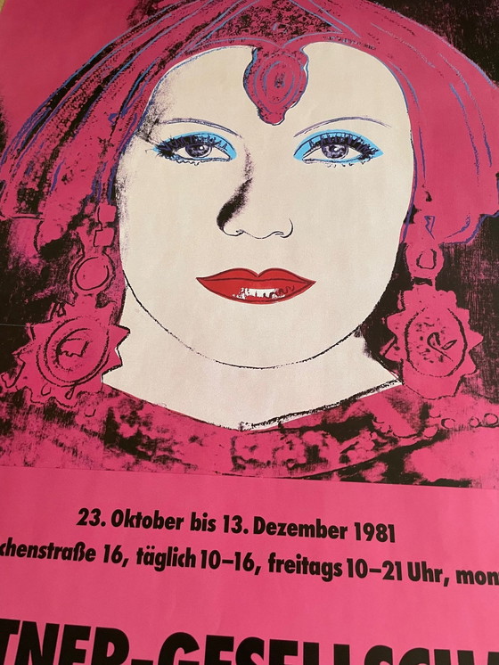 Image 1 of Andy Warhol (1928-1987), Greta Garbo, 1981, Kestner-Gesellschaft Hannover, Original Vintage Poster, Printed In Germany
