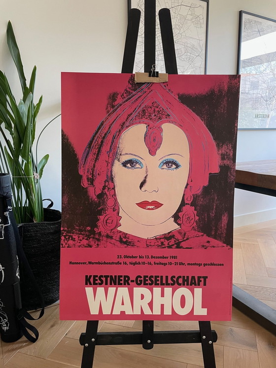 Image 1 of Andy Warhol (1928-1987), Greta Garbo, 1981, Kestner-Gesellschaft Hannover, Original Vintage Poster, Printed In Germany