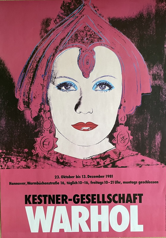 Image 1 of Andy Warhol (1928-1987), Greta Garbo, 1981, Kestner-Gesellschaft Hannover, Original Vintage Poster, Printed In Germany