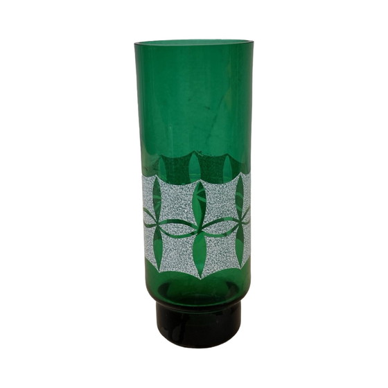 Image 1 of Vase en verre vert, Veb Kunst Glas Wasungen, Allemagne, années 1960