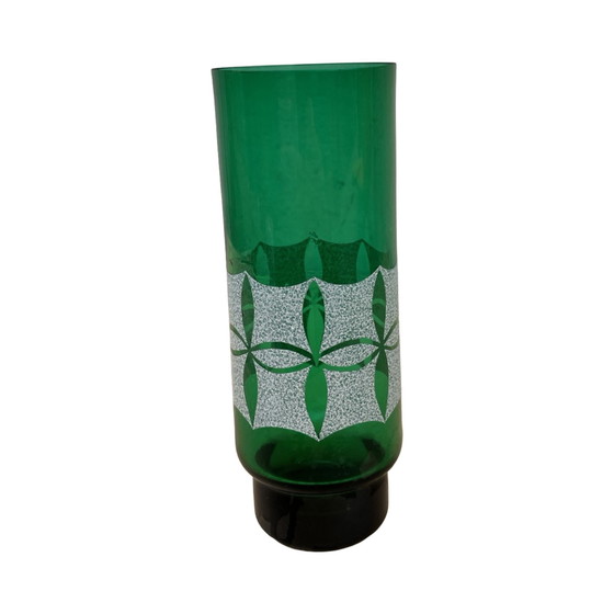 Image 1 of Vase en verre vert, Veb Kunst Glas Wasungen, Allemagne, années 1960