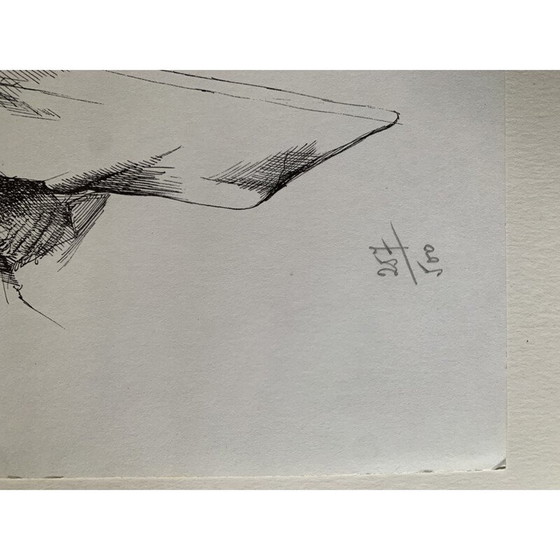 Image 1 of Lithographie d'époque voyage extraordinaire entre les pages d'un livre par Henri Le Viennois, 1969