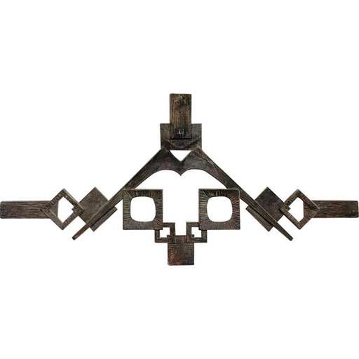 Sculpture murale brutaliste du Mid Century